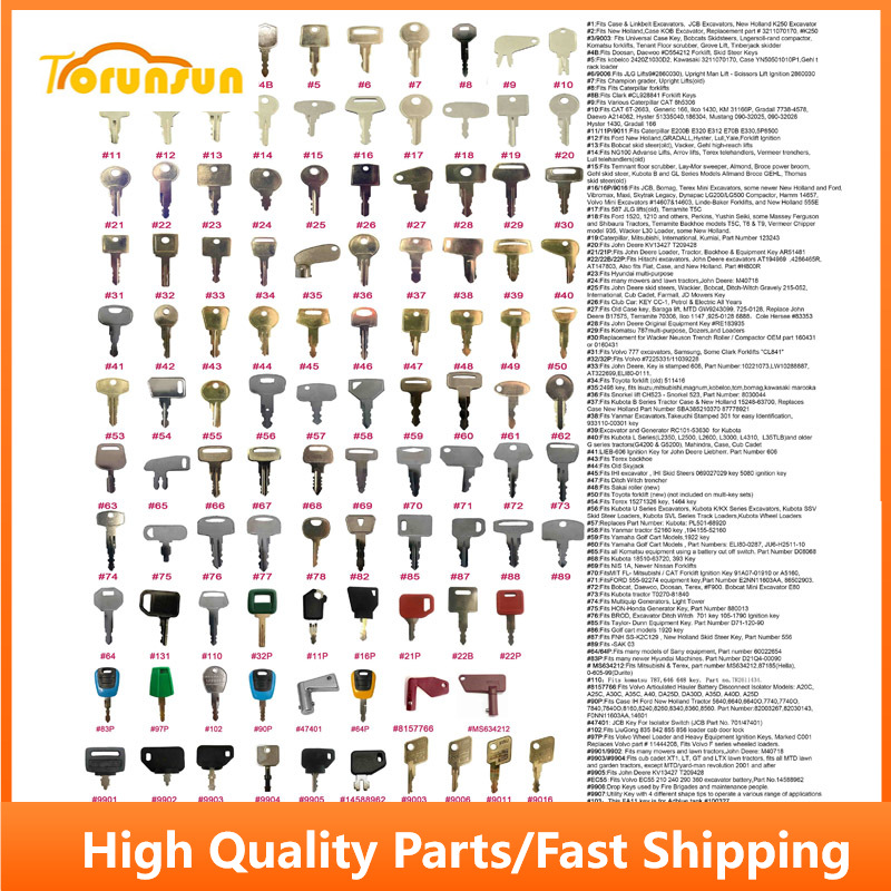 Heavy Equipment Keys Master Set - 100키 그랜드 건설 장비 점화 세트