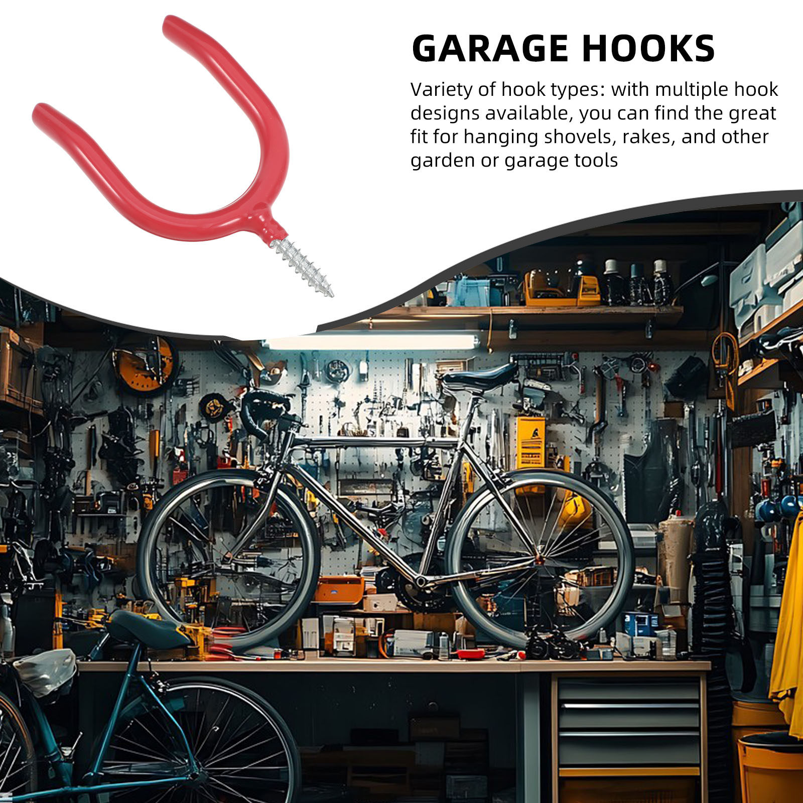 Heavy Equipment Storage Yard - U자형 나사형 다용도 훅, 고강도 금속