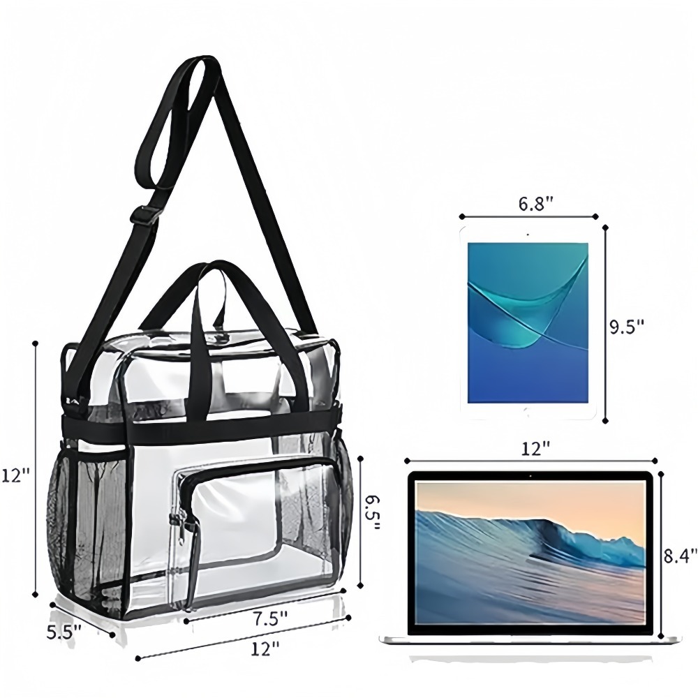 투명 토트백, 튼튼한 플라스틱 소재, 지퍼 포켓 포함, - Heavy Equipment Bucket 리뷰 및 가격