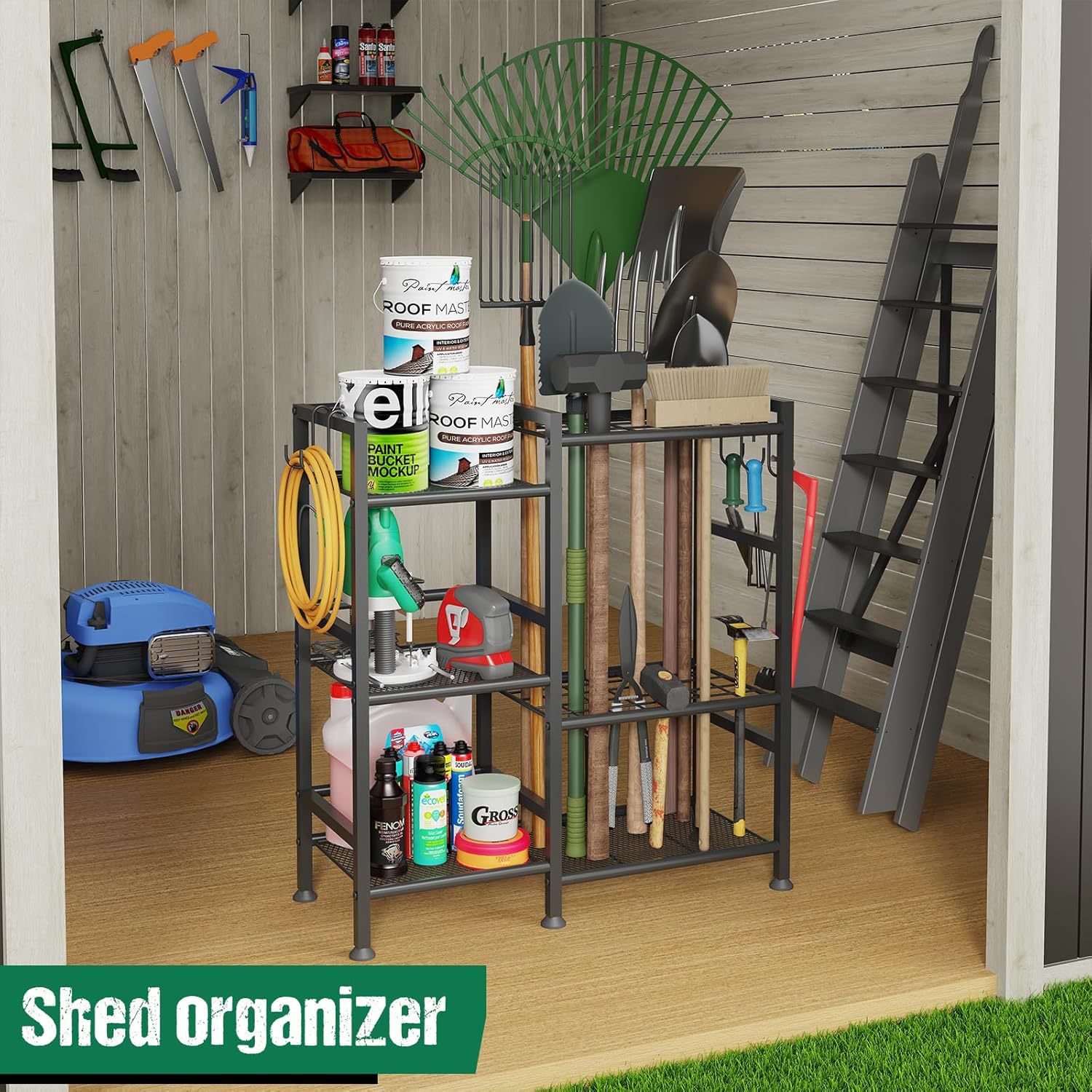 대용량 차고 및 정원 도구 정리함 긴 손잡이 도구/삽/ - Heavy Equipment Storage Yard 리뷰 및 가격